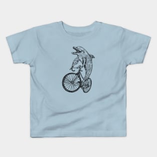 SEEMBO Dolphin Cycling Bicycle Bicycling Riding Biking Bike Kids T-Shirt